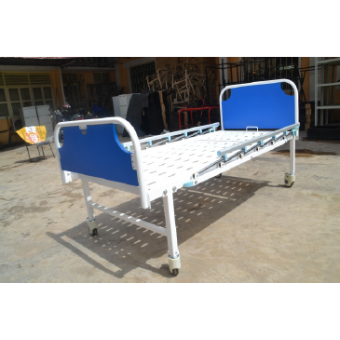 Hospital Bed with backrest / collapsible side railings with castor wheels,head and leg boards MF-01HD
