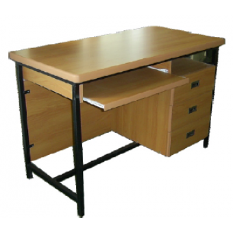 Office Table With S/ Pedestal And KeyboardTray Metal Frame MDF- Top MF-65B