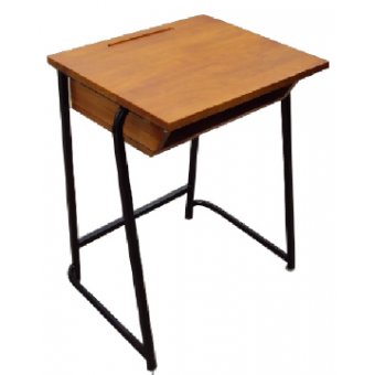 School Desk with hard wood shelf  - top /metal frame MF-37C-2